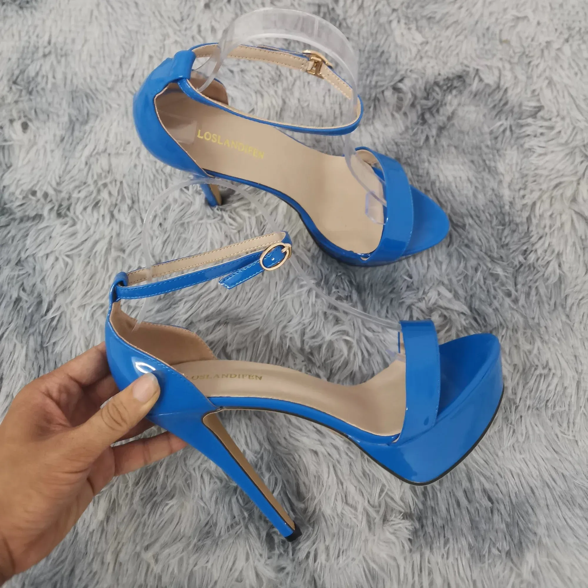 Merendy Lily 7cm Pointed Toe Patent Leather Heel Pumps