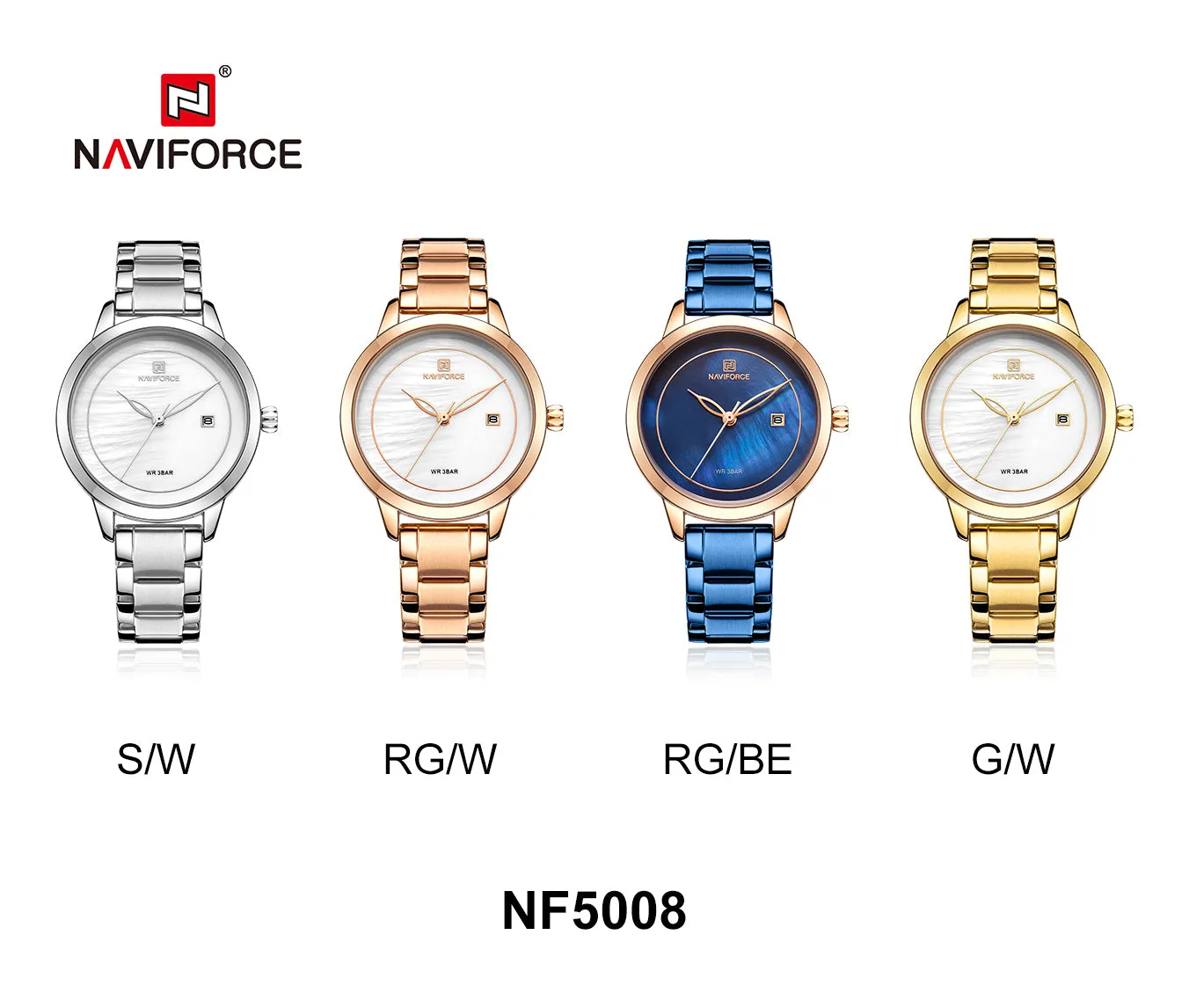 NAVIFORCE Brand Luxury Women Watch Fashion Casual Lady Waterproof Clock Women's Wristwatch Quartz Watch NF5008