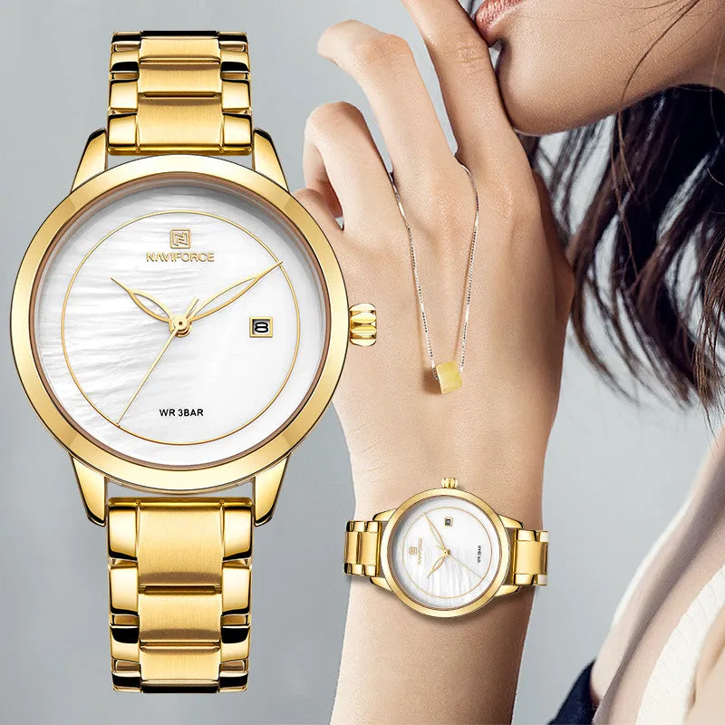NAVIFORCE Brand Luxury Women Watch Fashion Casual Lady Waterproof Clock Women's Wristwatch Quartz Watch NF5008