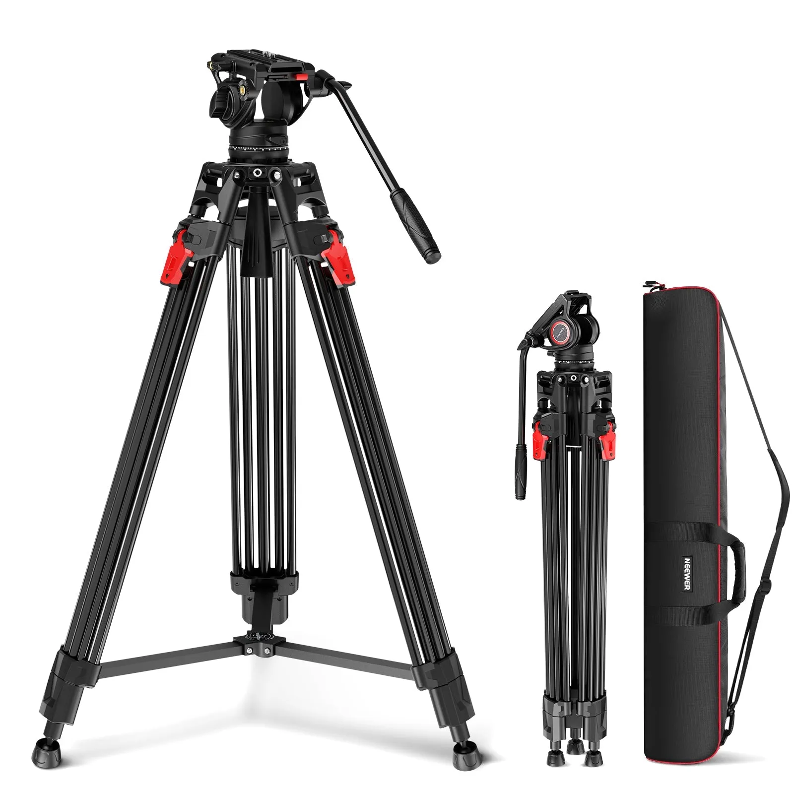 NEEWER LL27 76" Video Camera Tripod with Fluid Head