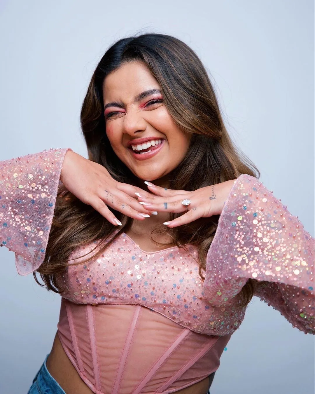 Noa Pink Embroidered Corset Top