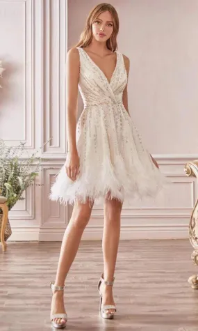 Partly White Evening Dress