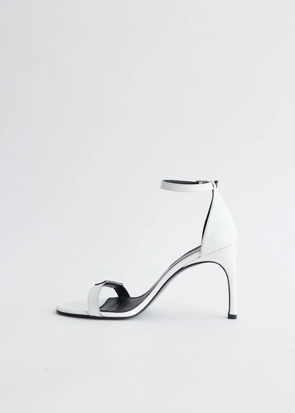 Patent Skinny Strap Logo Sandals