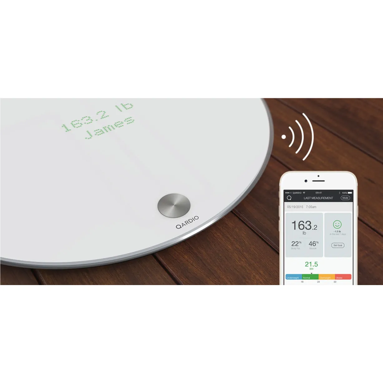 QardioBase 2 Wireless Smart Scale & Body Analyser - Arctic White