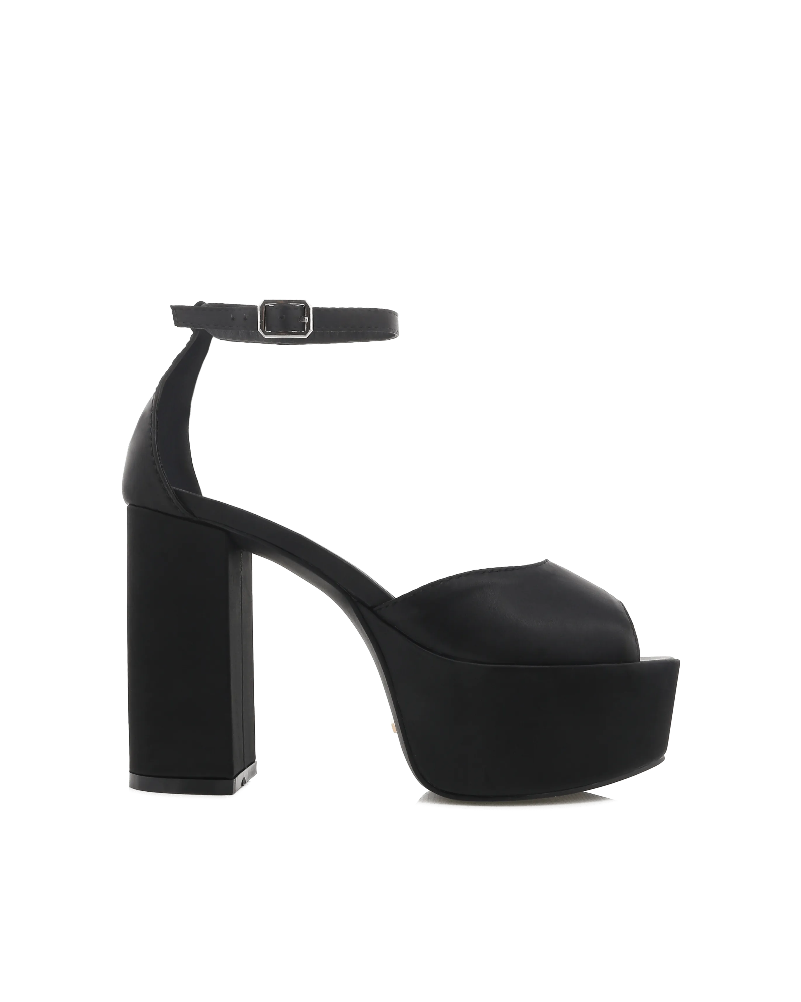 Romara Platform Black Satin