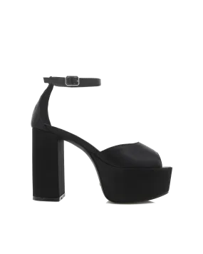 Romara Platform Black Satin