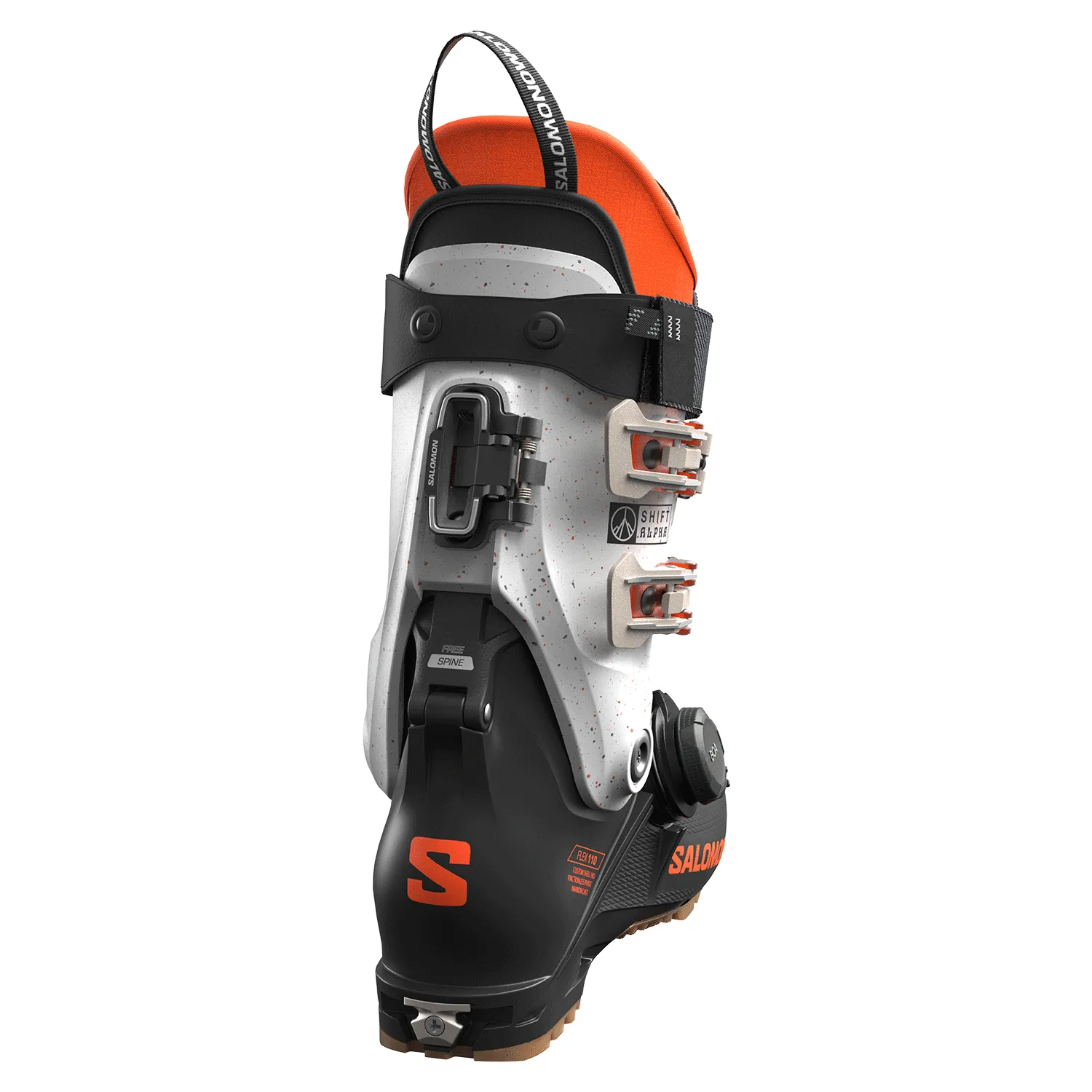 Salomon Men's Shift Alpha Boa 110 Ski Boot 2025 Black/Orange Tiger