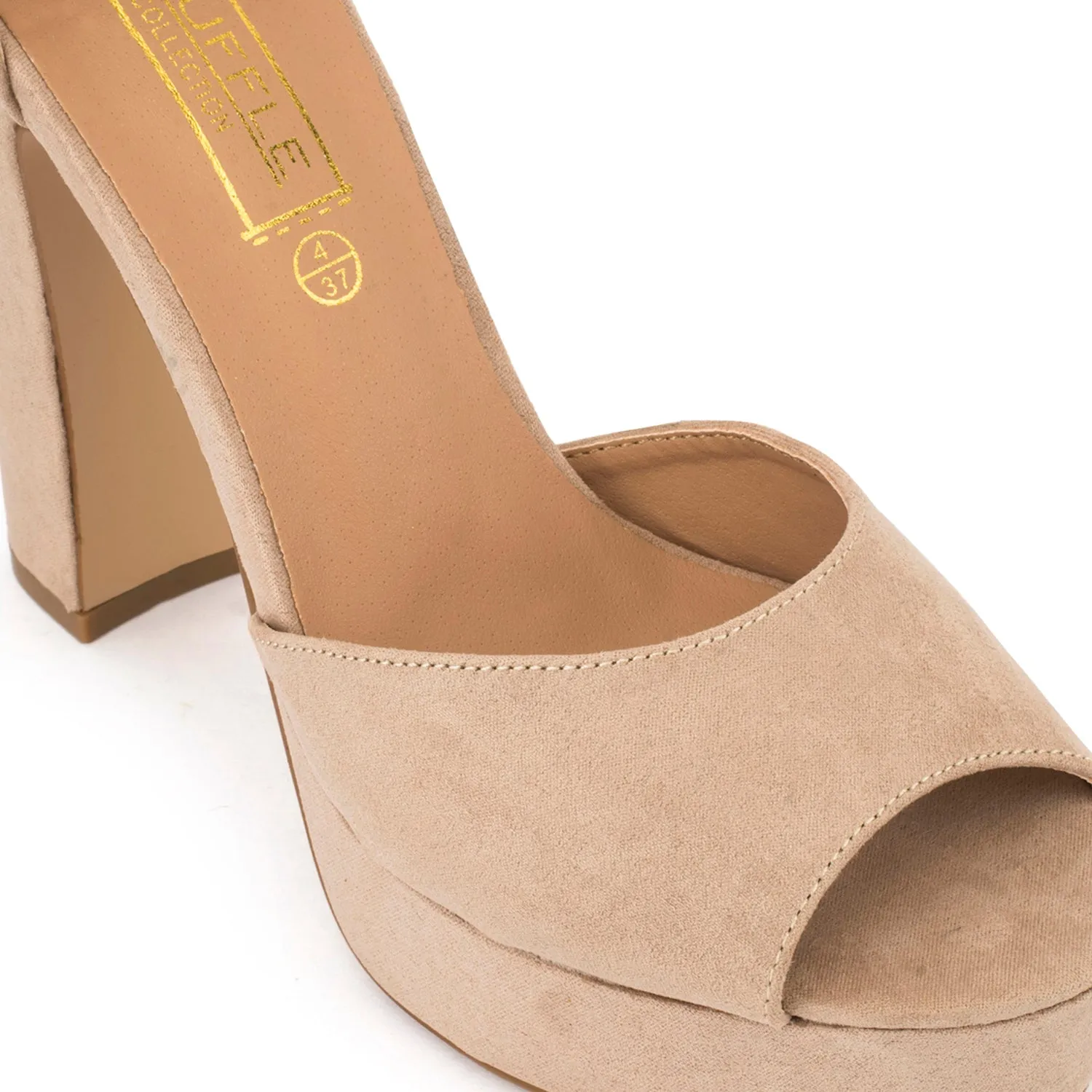 Snake Detail Platform Block Heels