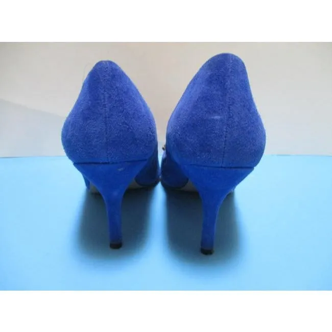 Sole Society Blue Royal Suede Embellished Vamp Pumps Size Us