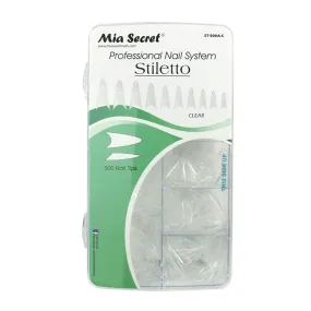 Stilleto Clear 500 Tips In Acryl Box.