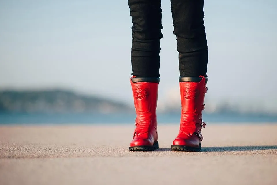 Stylmartin Continental Touring Motorcycle Boots in Red
