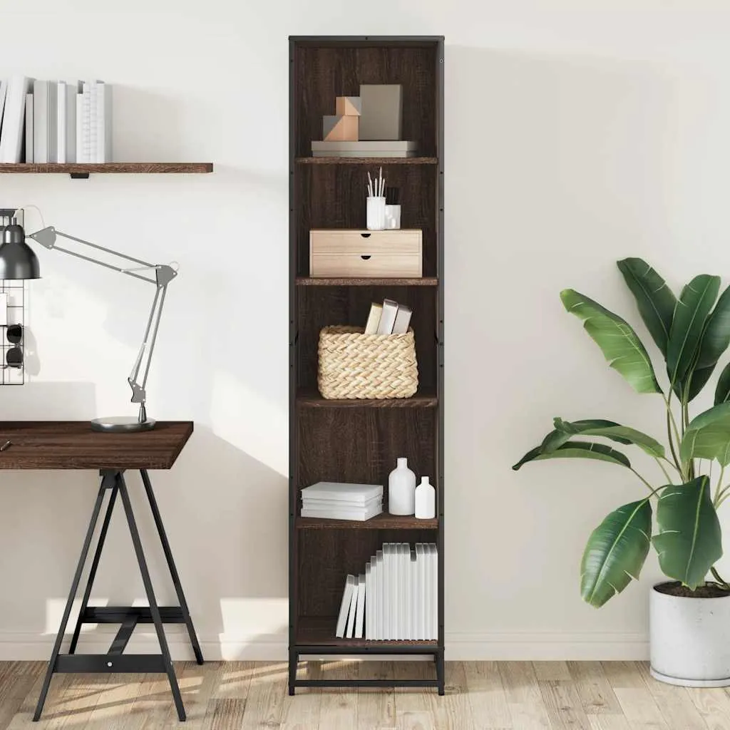vidaXL Book Cabinet Brown Oak 40x35x170.5 cm Engineered Wood