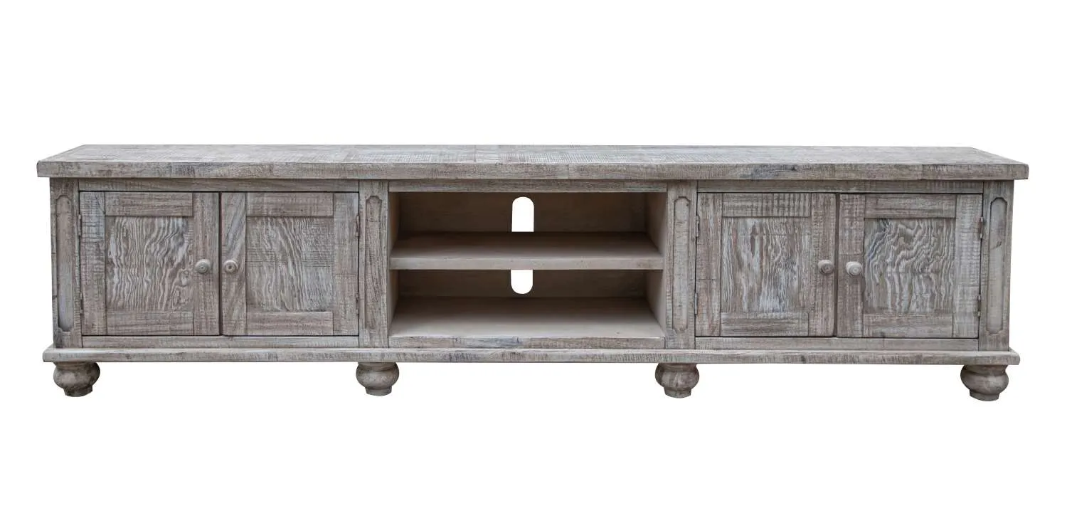 William 93" TV Stand - White Sea Finish