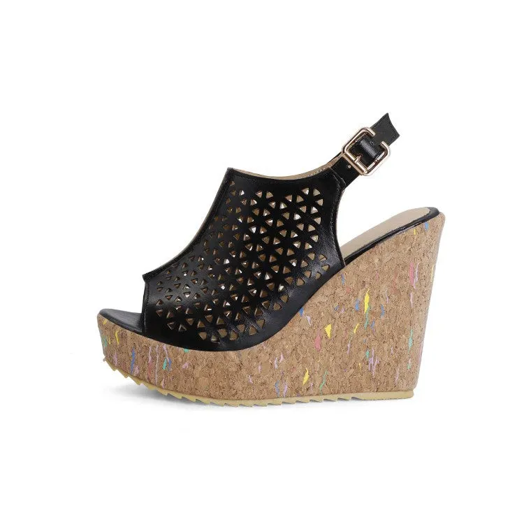 Women's High Heel Platform Wedges Sandals