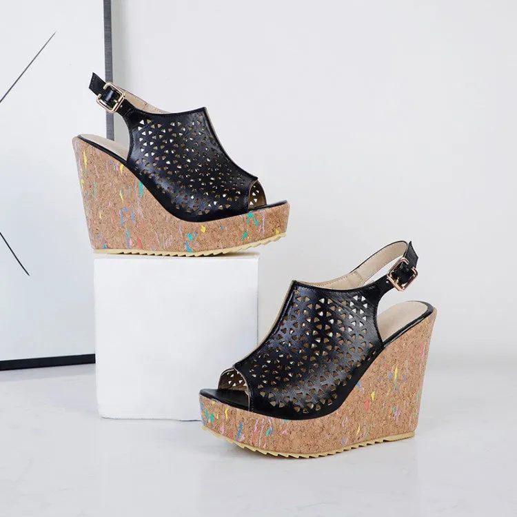 Women's High Heel Platform Wedges Sandals