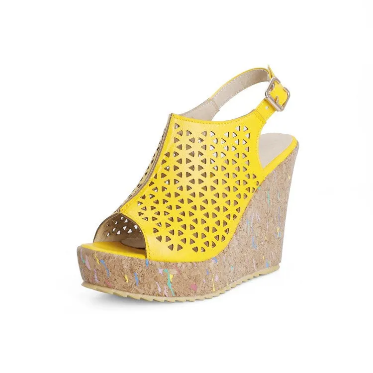 Women's High Heel Platform Wedges Sandals