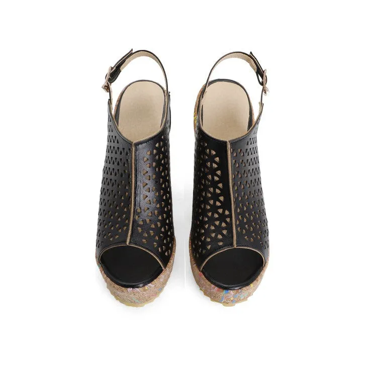 Women's High Heel Platform Wedges Sandals