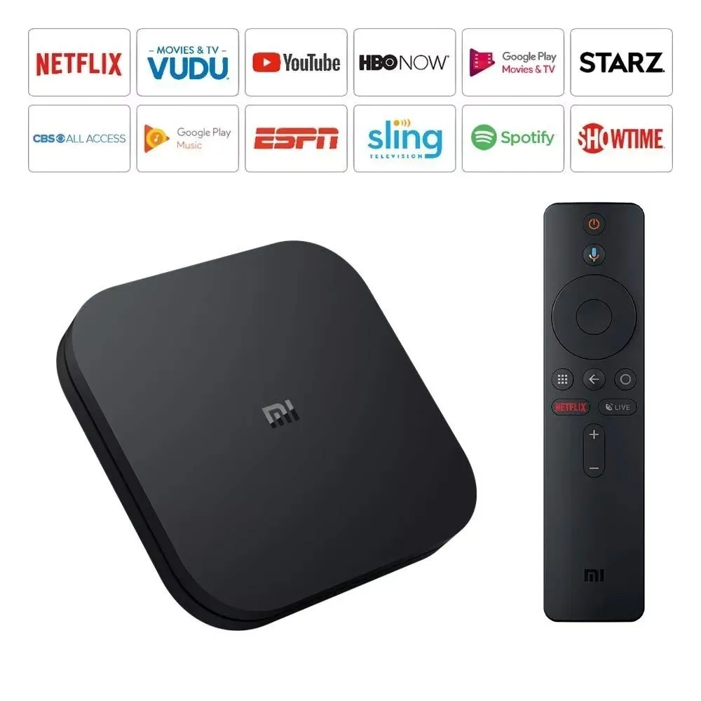 Xiaomi Mi Box S 4K HDR Android TV Remote Streaming Media Player with Google Assistant Streaming Device 4K Ultra HD